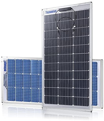 Topunive Solarpanel 2 Stücke 100W 12V Bifazial Monokristalline Doppelseitige Solarmodul 100 Watt 12 Volt für 12V Batterien Wohnwagen Wohnmobil Boot Yacht Marine Balkon Solaranlage