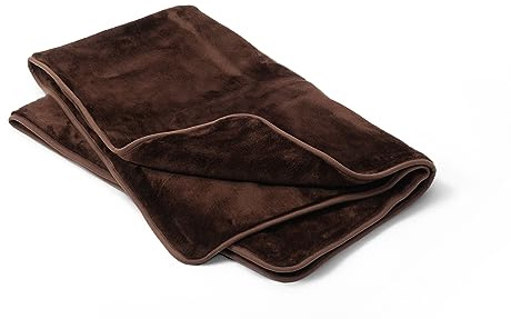 Hundedecke Waschbar Wasserdicht Katzendecke Grosse Mittelgroße Kleine Hunde Katze - Kuscheldecke Decke aus Kunstfell Fellimitat Kunstpelz - Doppelseitig Weich Warm (Braun, 75x50cm)