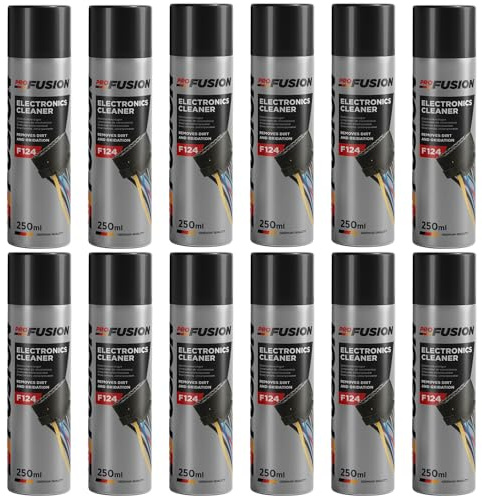 ProFusion Limpia Contactos Electrónicos Pack de 12 - Elimina el Aceite y la Grasa - Rápida Evaporación - Protege contra Las Chispas y el Desgaste - Limpiador para Componentes Electrónicos - 250 ml