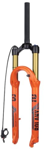 TS TAC-SKY 27.5/29inch 120mm Federweg Öl Fahrrad Luftgabel Luftfederung Leichtgewicht Magnesium Legierung Schnellspanner Fahrradgabel (Color : Orange, Size : 29 inch Straight Remote)