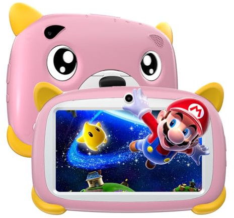 DOOGEE U7 Tablet 7 Pulgadas, 4GB RAM + 32GB ROM Tableta para Niños, Android Tablet 3400mAh, Certificación TÜV SÜD de Baja Luz Azul, WiFi Tablet con Control Parental, App para Niños, Kids World, Rosa