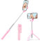 H.May Palo Selfie, Trípode Extensible para Teléfono con Control Remoto, Palo Selfie Trípode Reforzado Estable Compatible con iPhone y Android, Vlogueo, Transmisión, TikTok, Youtube, Rosa