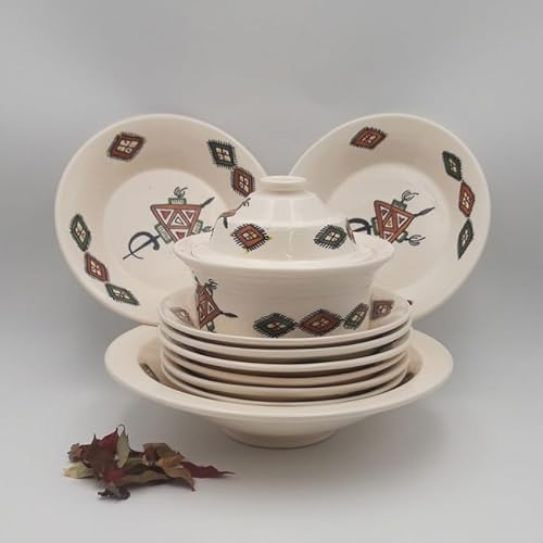 Service à couscous assiettes creuses Sahel beige - 8 pers