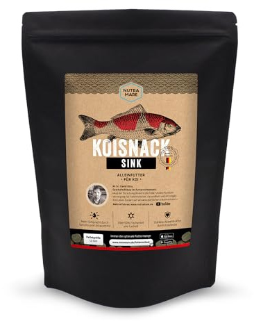 Nutramare Koi360 Snack Sink 1,2 kg Koi-Leckerli | Gesunde Alternative zu Seidenraupen durch vollwertige Nährstoffe