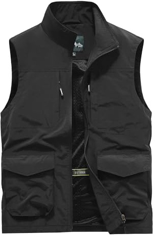 Btmpmcs Herren Outdoor Weste Leicht Atmungsaktiv Schnelltrocknende Anglerweste Freizeitweste mit Vielen Taschen Sommer Ärmellose Jacke Winddicht Sport Multifunktionsweste für Camping Fotografie