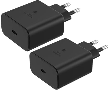 45W Schnellladegerät füi:Samsung Galaxy Ultra S26 S25 S24 schwarz 2 Stück | 45W Schnellladegerät füi:Samsung Galaxy S26 S25 S24 S23 S22 S21 S20 FE S10 S9 S8 Netzteil Ladegerät USB Adapter Fast Chargera