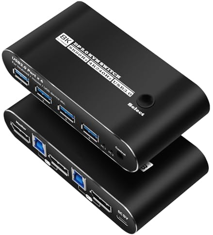 Commutateur kvm Displayport 2 ports 1440p kvm Switch displayport 1 moniteurs 2 ordinateurs 1440p 120hz 144hz 165hz 240hz FreeSync G-SYNC