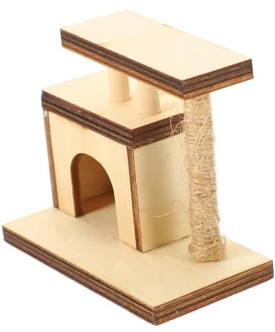 WOONEKY Dollhouse Miniatur Katzenbaum Aus Holz Maßstab Detailgetreues Möbelstück Für Puppenhaus-Dekoration Für Kinderzimmer Und Kreative Spielwelten