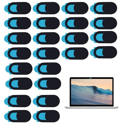 24Pcs Camera Cover Slider,Black Laptop Camera Cover Slider,Ultra Thin Webcam Cover Slider for Protecting Privacy and Security Phone Camera Cover for Laptops Tablets PC Smartphone Webcam Cover Slide