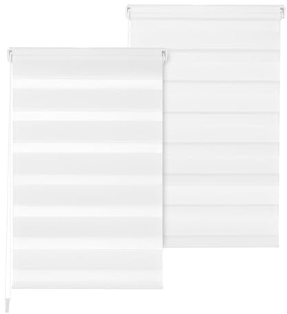 Doppelrollo DuoRollo Klemmfix ohne Bohren Seitenzug Fenster Rollo weiß B 70cm (66cm Stoffbreite) x H 210 cm