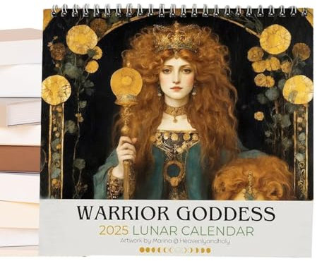 Eventerde Goddess 2025 Moon Phase Calendar - 12 Monate Gotischer mythologischer Mondphasenkalender, griechischer Göttinnenkalender, griechischer Mythologie Mondphasenkalender, 8.5x8.5 in