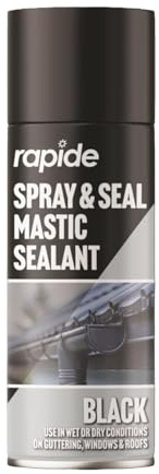 DIOXSTAR Black Spray, Seal Mastic Black Spray, Repair Cracks Roofs Window, Waterproof Barrier, Suitable for Variety, Long-Term Protection, Simple Application, 300ml, (1 PCS)