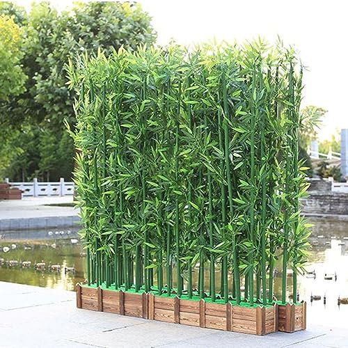 LYDZT Künstliche Bambuspflanzen für den Innenbereich, Kunstbambusbaum mit Holzsockel, Dekoration für Terrasse, Garten, Hof, Hausterrasse, Landschaftsdekoration, Trennwand (Größe: 80 cm/31,5 Zoll –