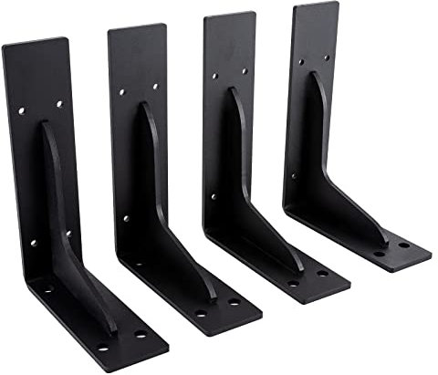 Regalhalterung aus 5 mm Dickem Eisen 4 Pcs Regalträger Metall für die Wandmontage Wandhalterung Regal Tragkraft 80 KG für Zimmer Büro Küchen