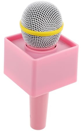 HEMOTON Prop Per Microfono Puntello Del Microfono Di Notizie Microfono Della Vecchia Scuola Microfoni Finti Vintage Juke-box Riprodurre L'elica Del Microfono Chiave Falsa Bop Rosa Plastica