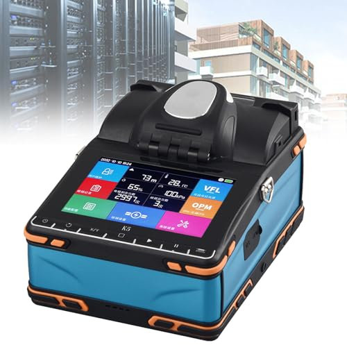 ZXCVBNMQ Saldatrice per Fibra Ottica Automatica a Fusione con 6 Motori, saldatrice per Fusione di Fibra Ottica, con Illuminazione a LED