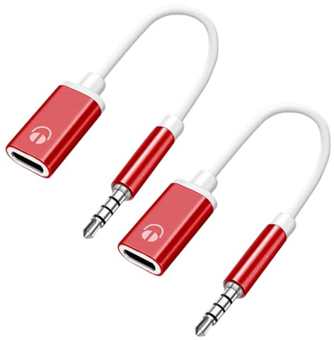 Dranng Câble USB-C 3,5millimètre, 2 Pièce Jack Adaptateur Casque, Câbles Audio Mâle Type C Femelle, Écouteur À Tête Plate Femelle Type C