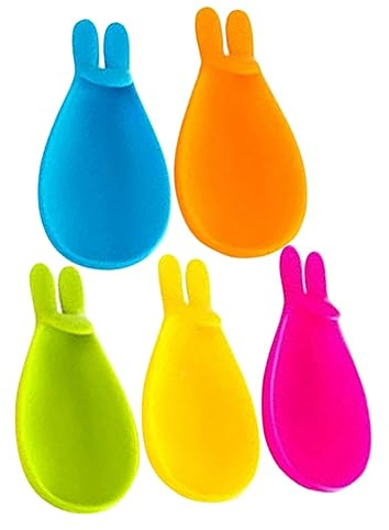 Didiseaon 5pcs Rabbit Shape Tea Bag Holder Silicone Hangers for Cup Markers Charm Tea Accessories Home Supplies for and Bunny Bags Hanger Hook