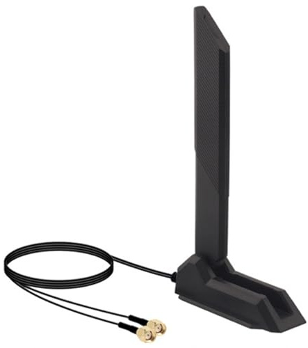 Antena WiFi - Antena de PC | Wifi para PC | Tribanda | Wifi | Router de red inalámbrico de base magnética con cable de extensión de 4 pies para amplificador de señal Internet en el hogar