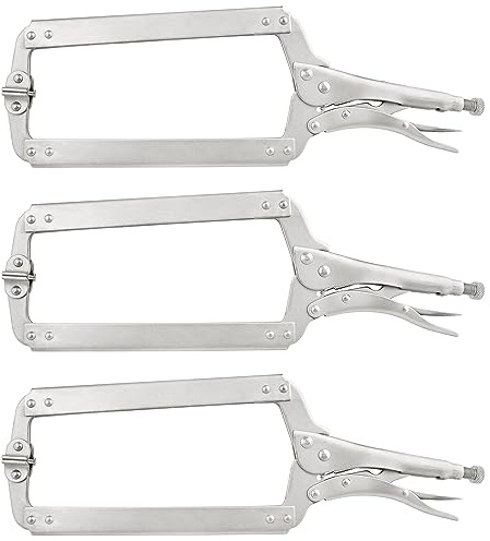 Collier C en acier à haute teneur en carbone argen Pack de pinces-étaux à serrage en C, plusieurs tailles(3 Pack 18 Inch)