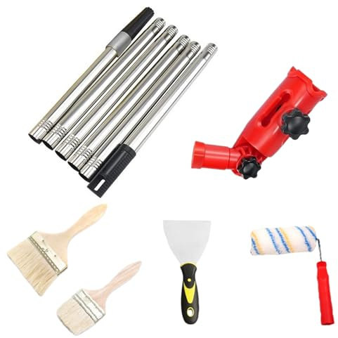 Paint Roller Kit, Multiple Piece Painting Set, Adjustable Extender Pole, Precision Edge Brush, Renovation Painting Tool, for Ceilings, Doors, Cabinets, Fences, Decks, Walls, Home Projects, Makeovers