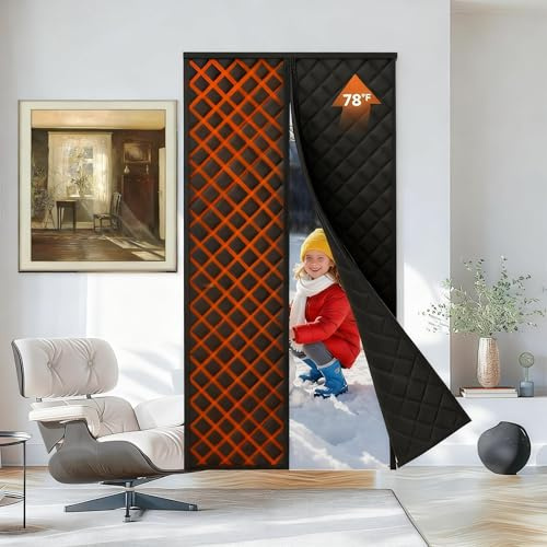 LCGOD Magnetic Thermal Door Curtain 210x110cm, Insulated & Energy Saving | Magnetic Closure, Blocks Cold Air, Reduces Noise, Insulated, Energy Saving, for Sliding Glass Doors