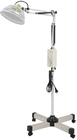SpaceBovae Acupuncture Infrared Heat Therapy Mineral Lamp with Adjustable Height Heating Light, 360° Rotating Lamp Head, and Timer for Muscle Pain Relief, Joint Therapy, and Recovery