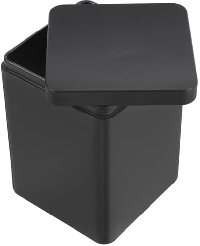 Healeved Tea Tin Black Airtight Container, Metal Storage Box for Candy And Tea, 4. 3in X 3. 1in X 3. 1in