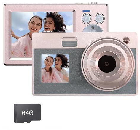 Fotocamera digitale retrò a doppio schermo 5000 W ad alto pixel zoom 16x per studenti adolescenti fotografia di viaggio doppia fotocamera vintage
