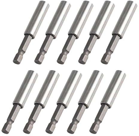 Magnetic Bit Holder 60mm: 10Pcs 1/4 Hex Shank Magnetic Drill Bit Holder