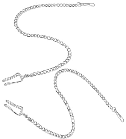HEMOTON 2 Stück-Pack Taschenuhrketten aus Metall Verstellbare Westenkette Silberne Geldbörsen Hosenkette für Herren Robustes Uhrenzubehör Vielseitiges Schmuckaccessoire