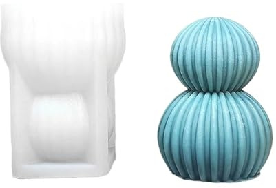 3 piezas de esfera geométrica columna vela molde silicona DIY hecho a mano torre escayola cera soja hacer resina decoración del hogar Para Hacer Velas(White01)