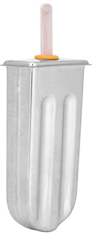 Blaihild 10 Moldes para Hacer Paletas de Acero Inoxidable, sin BPA, Molde para Helado de Grado Alimenticio 304 con 100 Palitos de Madera, para Golosinas Caseras (cabeza redonda)