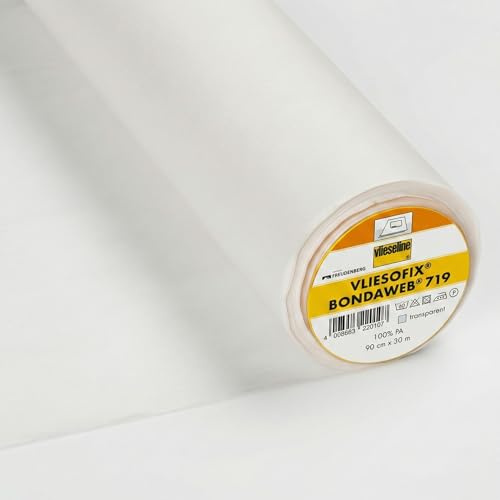 Vlieseline Vliesofix – Thermocollant Double Face Transparent - Coupon 100×90 cm - Film Adhésif pour Appliqués, Patchwork, Customisation Textile et Couture Créative