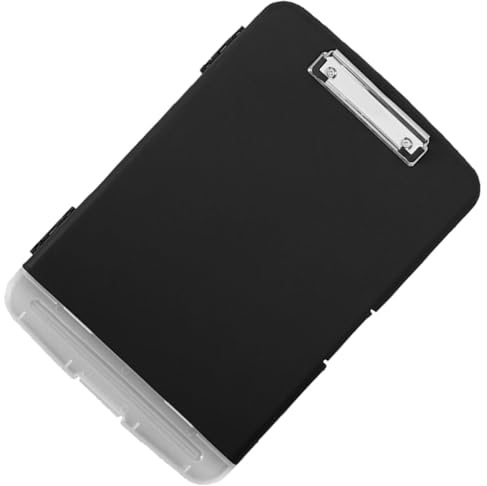 Holibanna Presse-papiers Multifonction A4 Rigide Noir Pince Plate, Porte-documents Portable pour Bureau et École, Dossier de Fichiers Pratique pour Rangement et Écriture sur Documents