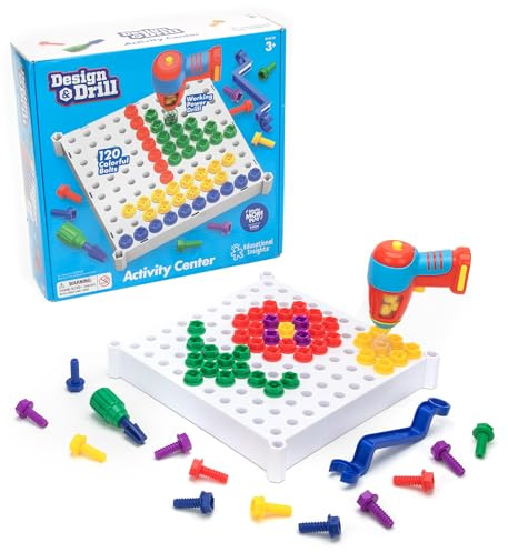 Learning Resources Design & Drill Activity Centre, STEM Learning with Drill Toy, Preschool, Kids Drill Sets, Ages 3+