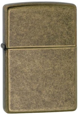 Zippo - Briquet Tempête, Laiton Patiné, Modèle De Base, Rechargeable, Réutilisable, Résistant Au Vent, Coffret Cadeau, Fabriqué Aux États-Unis