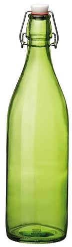 Giara Bügelflasche grün 1 Liter - umweltfreundliche Glasflasche für Cordials und Einkochen