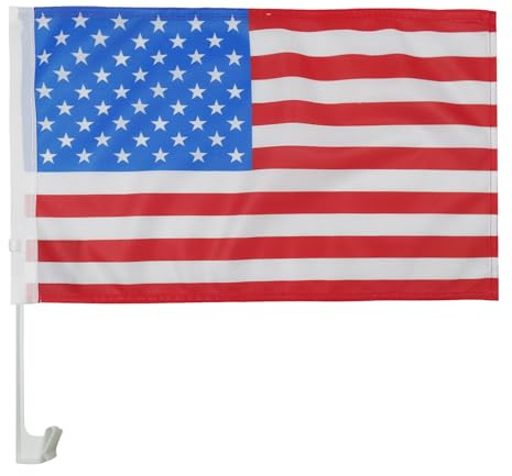 AZ FLAG Autofahne USA Vereinigte Staaten 45x30 cm Mesh-Polyester Saugnapf | Für außen Vereinigten Staaten von Amerika Autoflagge United States of America USA genähte wetterfeste Ausführung