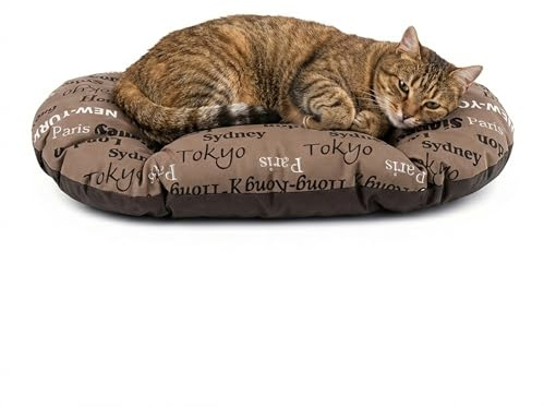 Ferplast Cuscino Cane e Gatto RELAX 55/4, Lettino per Cani Gatti Animali Domestici, Materassino, Cuscino Imbottito per Cuccia Cane e Gatto, Ovale, Cotone Morbido, Lavabile, 55 x 36 cm