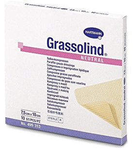 Hartmann Grassolind, Baumwollgewebe, Salbenkompresse, 10x10 cm, 50 St.