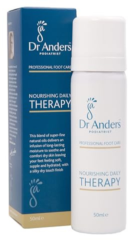 Dr Anders Nourishing Daily Therapy Dry Oil for Feet, 50ml | Moisturise & Soothe Dry, Irritated or Damaged Skin, 360° Spray for Easy Application