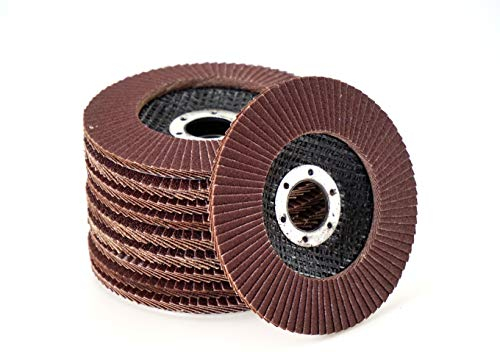 20 dischi a ventaglio, Ø 115 mm x 22,23 mm, pacchetto MIX, grana mista, 5 grana 40/60/80/120, marrone, per smerigliatrice angolare, dischi a ventaglio standard, disco a ventaglio