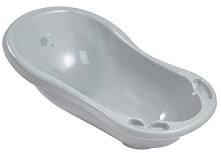 keeeper Star Ergonomische Babywanne mit Stöpsel, Ab 0 bis ca. 12 Monate, 84 cm, Maria, Grau