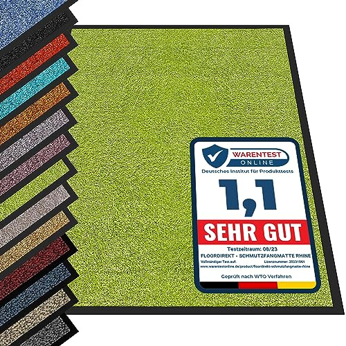 etm Hochwertige Fußmatte | schadstoffgeprüft | bewährte Eingangsmatte in Gewerbe & Haushalt | Schmutzfangmatte mit Top-Reinigungswirkung | Sauberlaufmatte waschbar & rutschfest (60x90 cm, Grün)