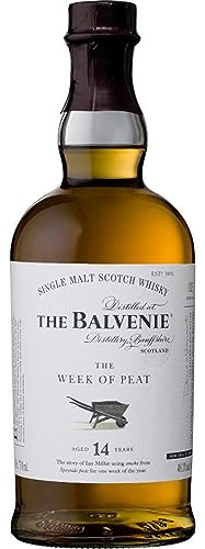 THE BALVENIE 14 Jahre The Week of Peat – Single Malt Scotch Whisky – Dezent rauchig mit süßen & würzigen Noten – mild & harmonisch – 48,3% vol. – 0,7 l