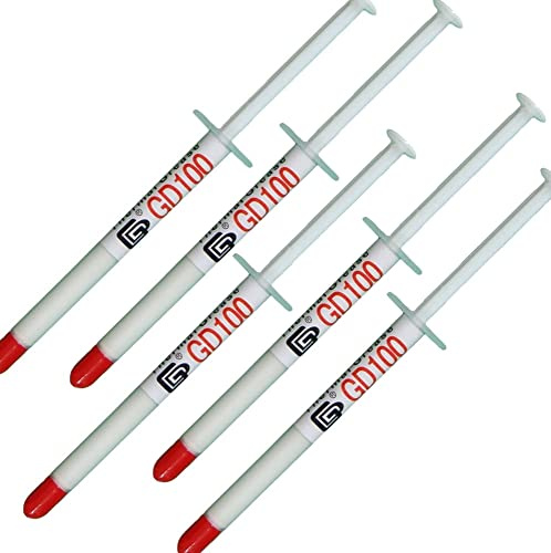 r2digital® 5x PASTA TERMICA > 1.094 W TERMOCONDUTTIVA SILICONE SIRINGA 1 Gr Professionale per CPU GPU CHIPSET PC Elevata conducibilità Termica e Bassa Resistenza Thermal Grease a forte conduzione