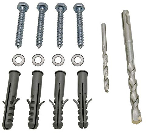 NKAIKE Lag Bolt Kit for Mounting TV Bracket Into Wood Or Concrete - Includes Heavy Duty Bolts, Fischer Concrete Anchors and 2 Drill Bits
