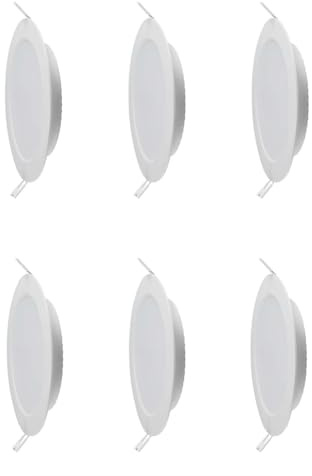 LEDLUX Lot de 6 spots LED encastrés Plafond plâtre rond 18 W Diamètre 225 mm Trou 210 mm (blanc neutre 4000 K)