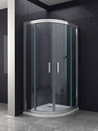 Viertelkreis Duschkabine Dusche NICE 90 x 90 x 200cm / 6 mm/mit Duschtasse und Siphon